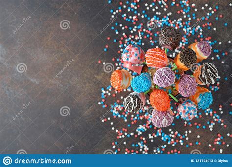 Multicolored Marshmallow Cake Pops Stock Image Image Of Marshmallow