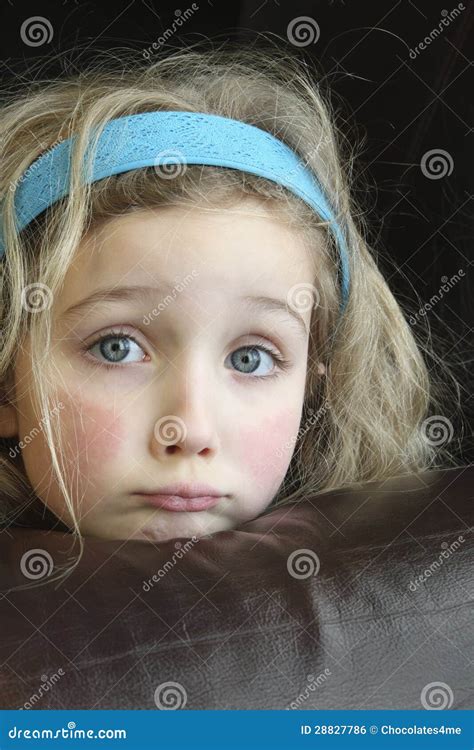 Sad Blue Eyed Little Girl Stock Photo Image Of Cute 28827786
