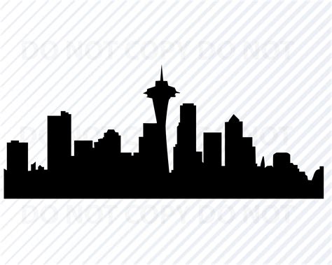 Seattle Skyline Silhouette Vector At Collection Of