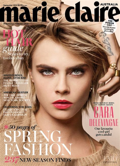 Cover Of Marie Claire Australia With Cara Delevingne September 2019
