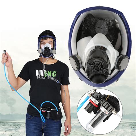 Electric Constant Flow Supplied Air Fed Full Face Gas Respirator System ...