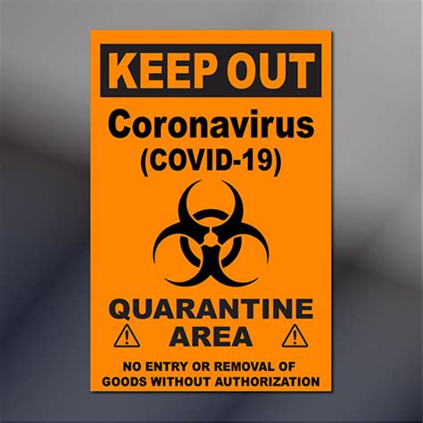 Quarantine Area Keep Out Signs Aluminum Decal Or Magnetic Sign