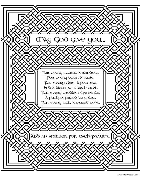 Dont Eat The Paste Irish Blessing Coloring Page