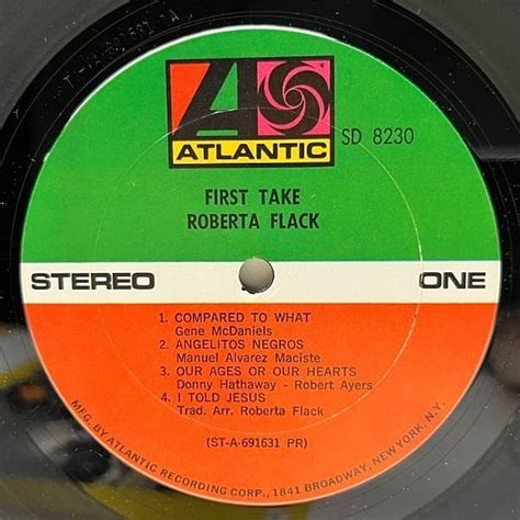 Roberta Flack First Take Lp Atlantic Waxpend Records