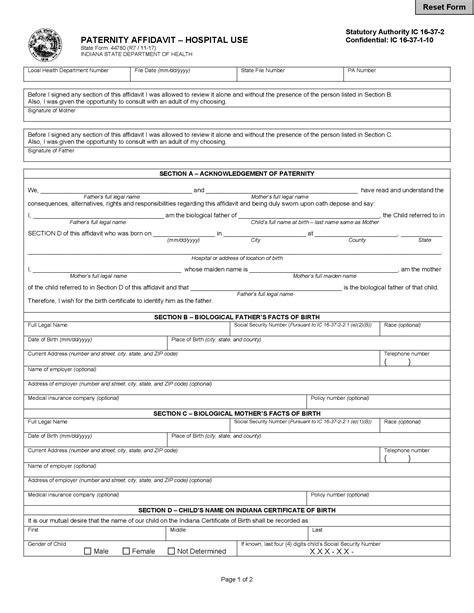 Free Indiana Affidavit Forms Pdf Formspal