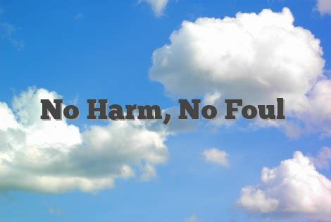 No Harm, No Foul - English Idioms & Slang Dictionary