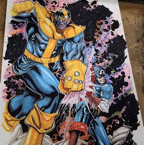 Captain America Vs Thanos Commission By Chris Campana In Brad Tuttles