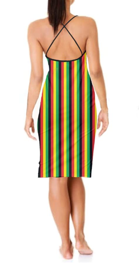 jamaican striped dress rasta colours etsy