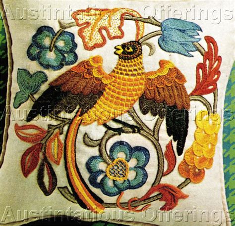 Rare Wilson Folk Art Crewel Embroidery Kit Jacobean Bird Contemporary