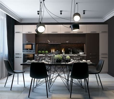 Modern Dining Room Design With Dark Color Concepts Roohome