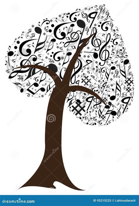 Music Note With Music Tree Stock Vector Illustration Of Musical 93215225