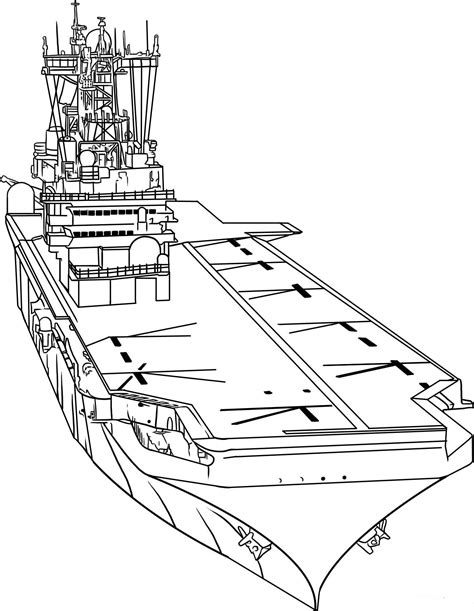 Aircraft Carrier Coloring Pages Printable
