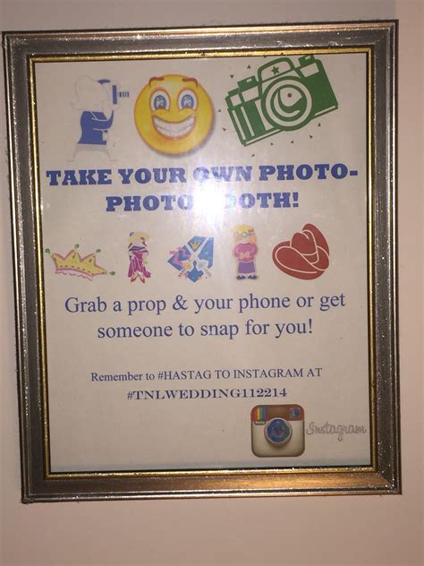 Some couples go even further and set up a whole. Make a take your own photos-photo booth. I bought props from Dollar Tree and again the frame at ...