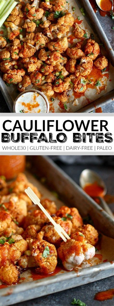 100+ healthy appetizers for any occasion. Cauliflower Buffalo Bites (Whole30) | Recipe | Appetizer ...