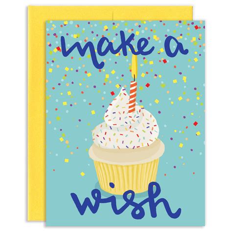 Make A Wish Birthday Greeting Card Grey Street Paper Outer Layer