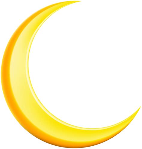Yellow Crescent Moon Clip Art