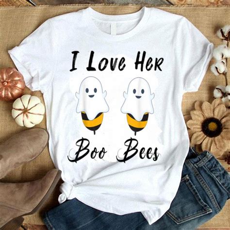 Original Halloween I Love Her Boo Bees Couples Men T Shirt Hoodie