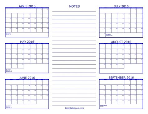 6 Month Printable Calendar Calendar Template Free Printable Calendar