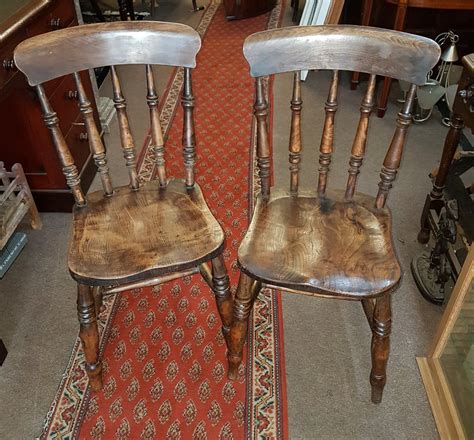 A bit of wear and tear only adds to the charm. Pair Of Antique Kitchen Chairs | 585063 | Sellingantiques.co.uk
