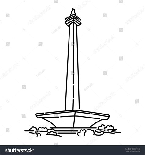 Monumen Nasional Monas Indonesian Monument Landmark Stock Vector