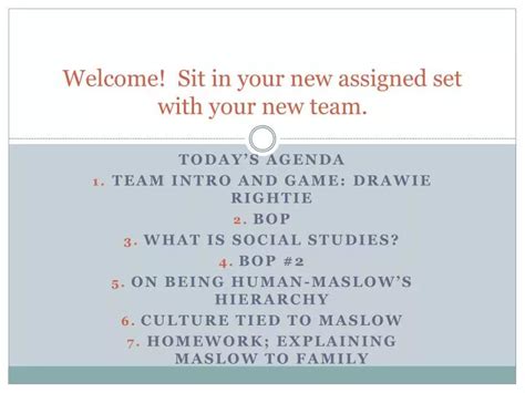 Ppt Welcome Sit In Your New Assigned Set With Your New Team Powerpoint Presentation Id2166611