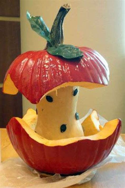 Pumpkin Carving Hacks Gourd Apple Core Halloween Pumpkin Designs