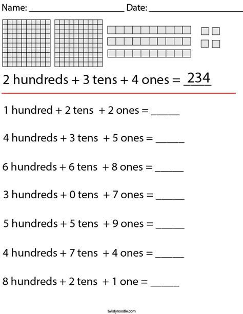 Math Place Value Worksheets 2 Digit Numbers Identifying Place Value