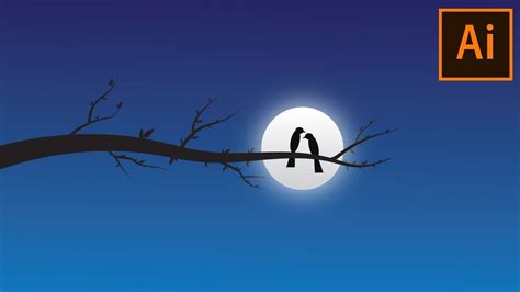 How To Create Night Sky Vector Illustration Moonlight Illustration