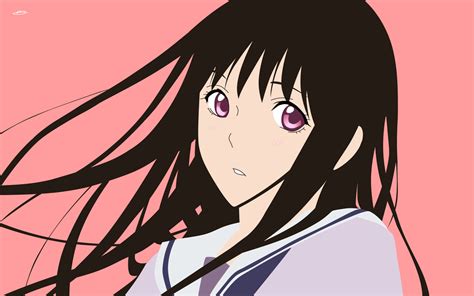 Anime Blush Brown Hair Hiyori Iki Long Hair Minimalist Noragami Pink Eyes Wallpaper Resolution