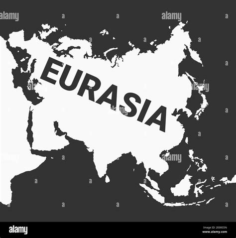 Eurasia Large Continent Of Europe And Asia Vector Illustration Of