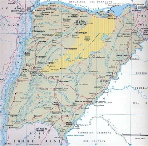 Map Of The Province Of Corrientes Argentina Mapa De Argentina Mapas