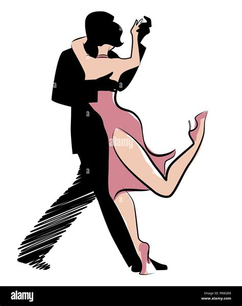 Tango Dance Isolated Design Of Young Couple Dancing Tango Stock Vector