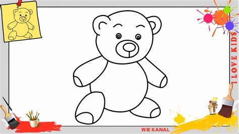 Teddybär zeichnen schritt für schritt für anfänger & kinder - Teddy
