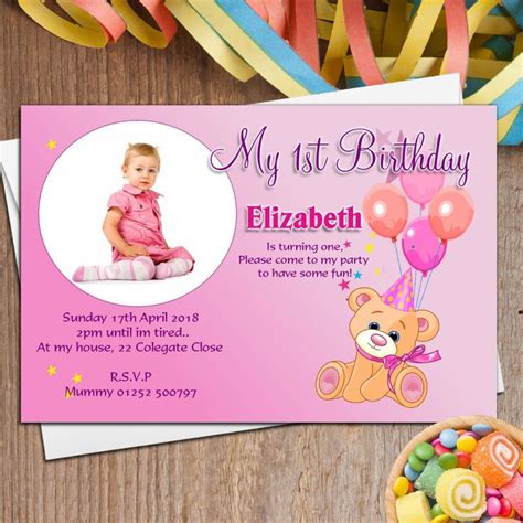 Sample Of Invitation Card for 1st Birthday Beautiful Example Of 1st