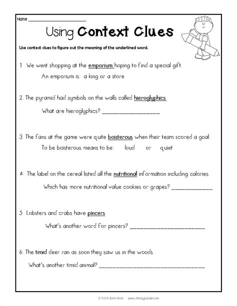 Context Clues For 3rd Grade