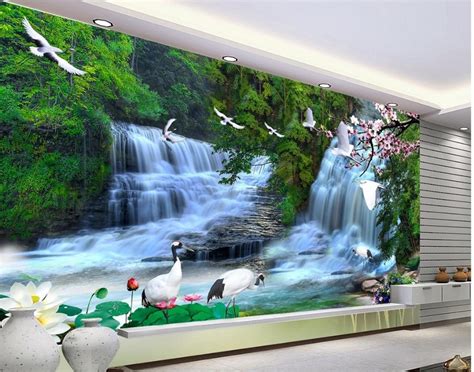 3d Mural Wallpaper Custom 3d Mural Wallpaper Waterfall 3d