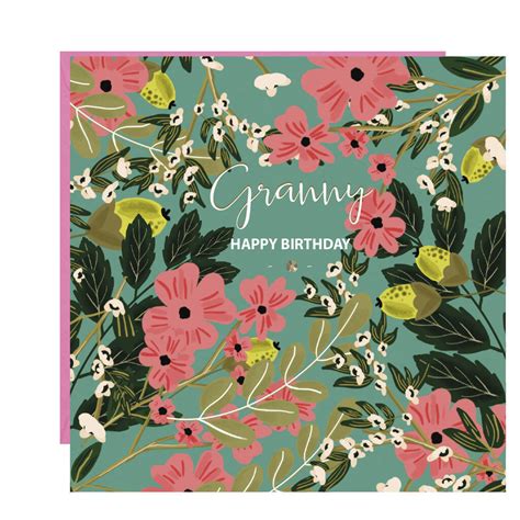 Granny Happy Birthday Floral Card By Lottie Simpson