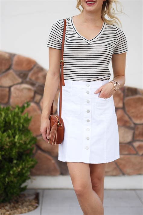 White Denim Skirt Treats And Trends