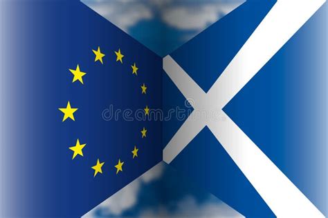 Scotland Versus European Union Flags Stock Vector Illustration Of