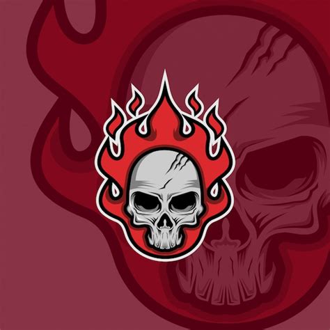 Premium Vector Fire Skull Mascot Logo