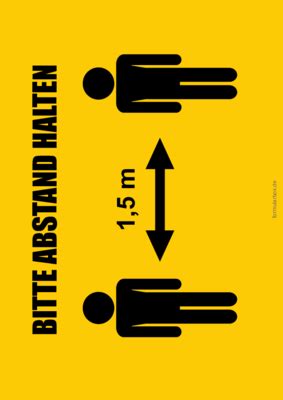 Das rechteckige schild hat einen weißen grund. Schilder Hygienehinweis Abstand halten (Gelb) | Pdf ...