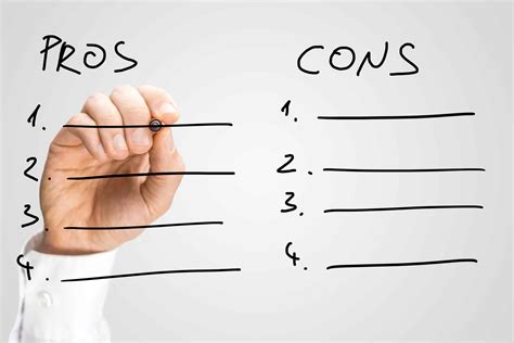 Pros And Cons List Make Tough Decisions Easier