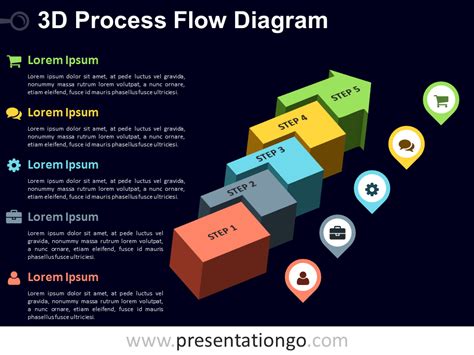 3d Process Flow Powerpoint Diagram