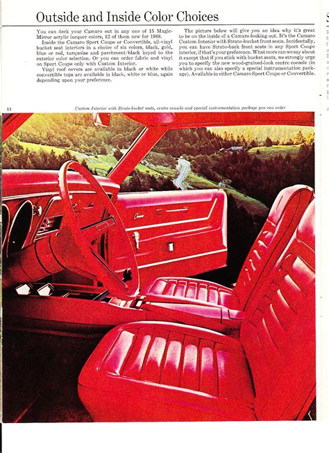 1968 Chevrolet Camaro Brochure