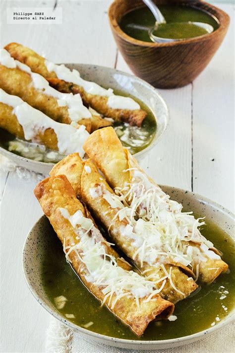 Receta de las flautas estilo chelo con jamón y queso, pollo y papa