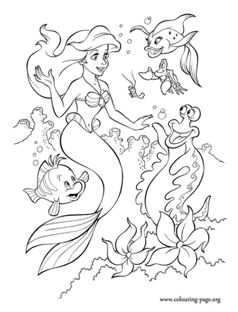 The Little Mermaid Ariel And Her Friends Coloring Page Mermaid