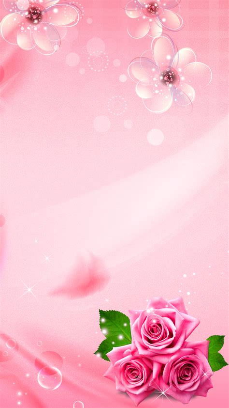 Pink Flower Love Flowers Background Valentine Card Wallpaper