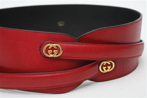 Red Leather Gucci Wide Waist Belt Saturday Sale Gucci Belt Belt