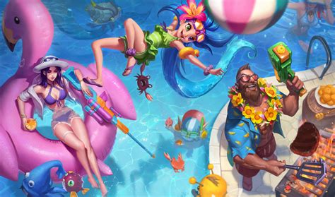 Pool Party Gangplank Skin League Of Legends Price Lore Chromas Art