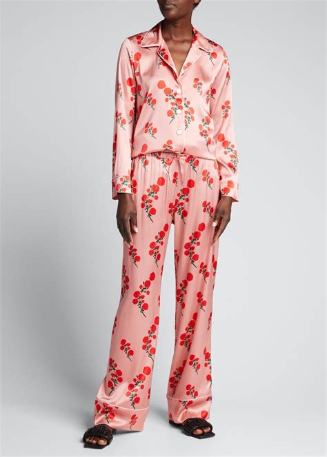 Bernadette Floral Print Silk Charmeuse Pajama Set Bergdorf Goodman